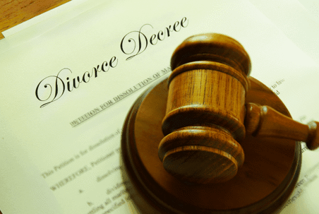 divorce decree and gavel